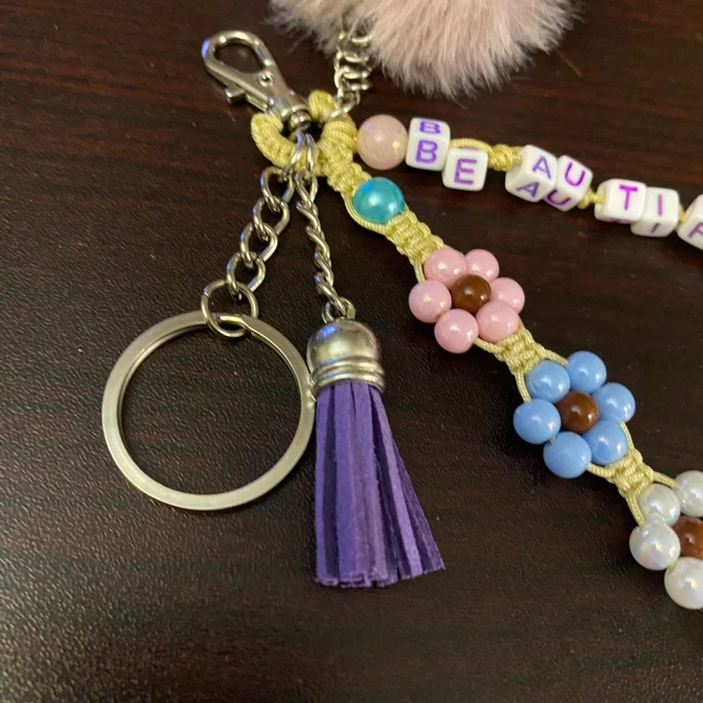 Purse Charm Keychain with an inspiration message Beautiful